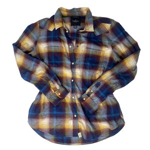 Women's American Eagle Boyfriend Fit Plaid Button Down Shirt Size Medium